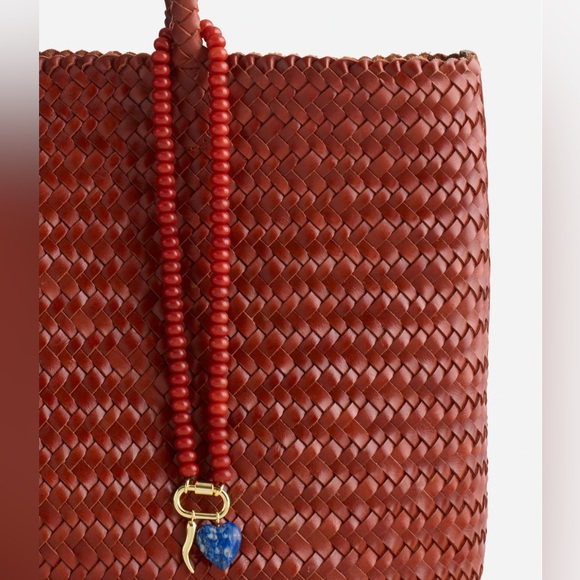 NEW Madewell Semiprecious Beaded Carabiner Charm Necklace - Picture 4 of 5